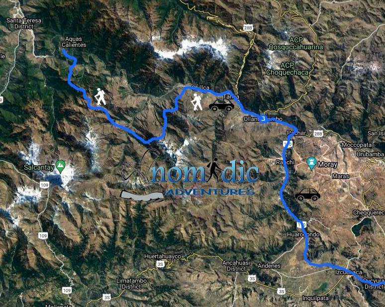 inca trail trekking map