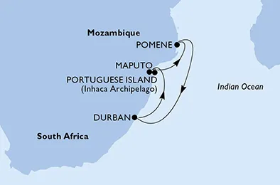 msc cruises from durban to portuguese islands prices